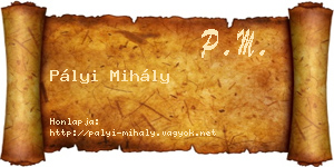 Pályi Mihály névjegykártya