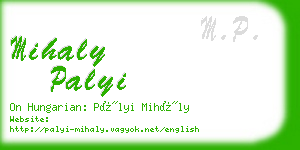 mihaly palyi business card